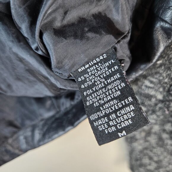 J2 Bomber Jacket w/ Hoodie in Soft Faux Leather Size M - Picture 8 of 14